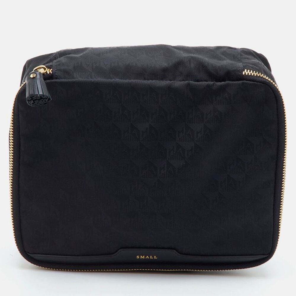 Anya Hindmarch Logo Small Black Nylon Packing Cube Pouch